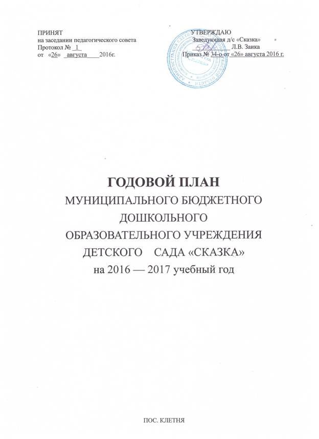 Годовой план работы доу 2024 2025 год